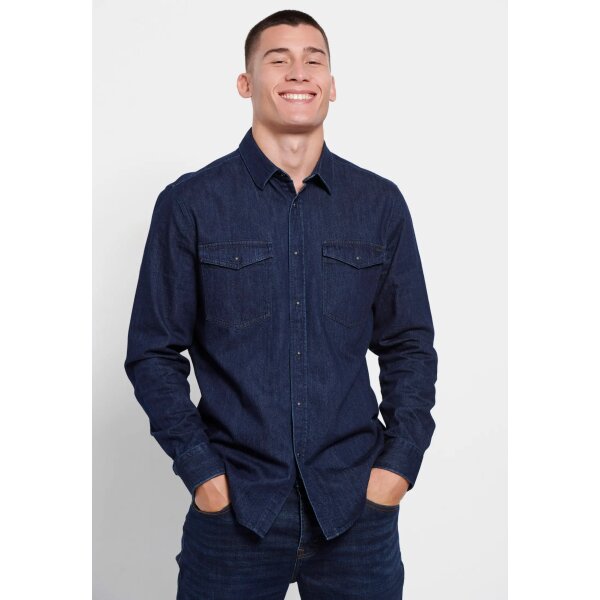 Ανδρικό Πουκάμισο Τζιν FUNKY BUDDHA FBM008-092-05 Μπλε - Image 2