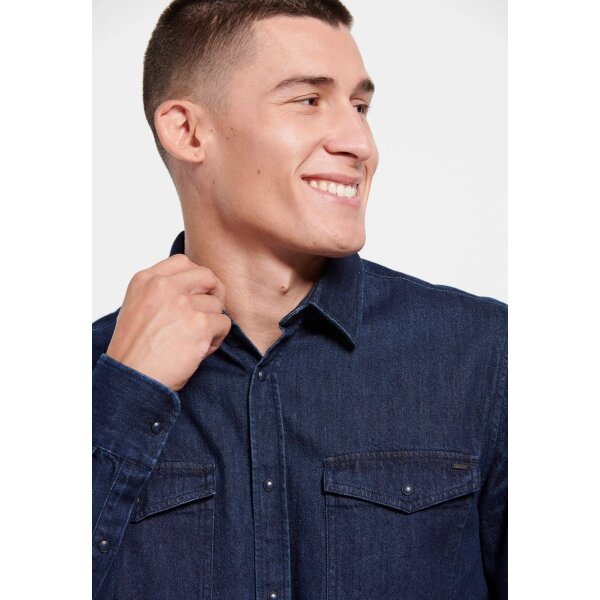 Ανδρικό Πουκάμισο Τζιν FUNKY BUDDHA FBM008-092-05 Μπλε - Image 4