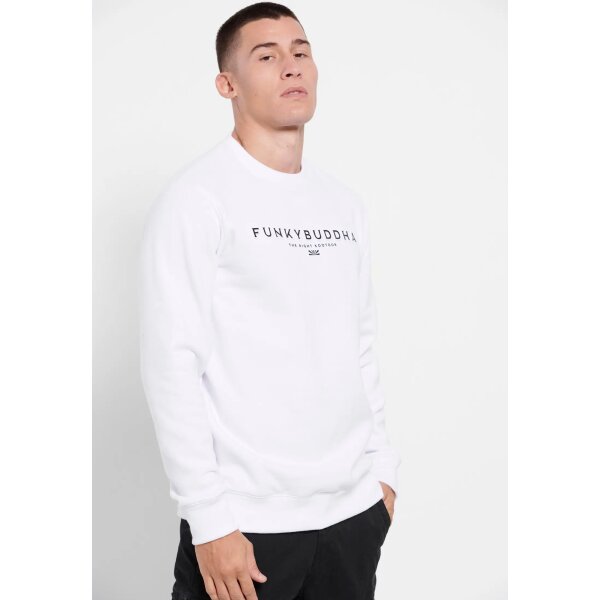 FBM008-092-06_WHITE_1 Ανδρική Φούτερ FUNKY BUDDHA FBM008-092-06 Λευκό - Image 2