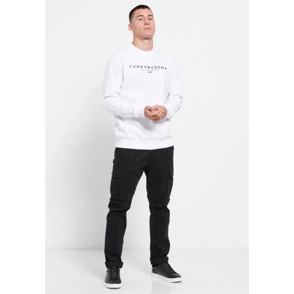 FBM008-092-06_WHITE_2 Ανδρική Φούτερ FUNKY BUDDHA FBM008-092-06 Λευκό - Image 3