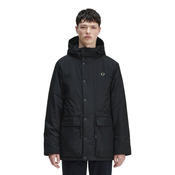 Ανδρικό Μπουφάν PARKA FRED PERRY PADDED ZIP J6516 Μαύρο - Image 3