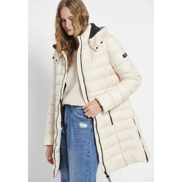 Γυναικείο Μακρύ καπιτονέ μπουφάν με επένδυση Εκρού FBL008-107-01  FUNKY BUDDHA - Image 2