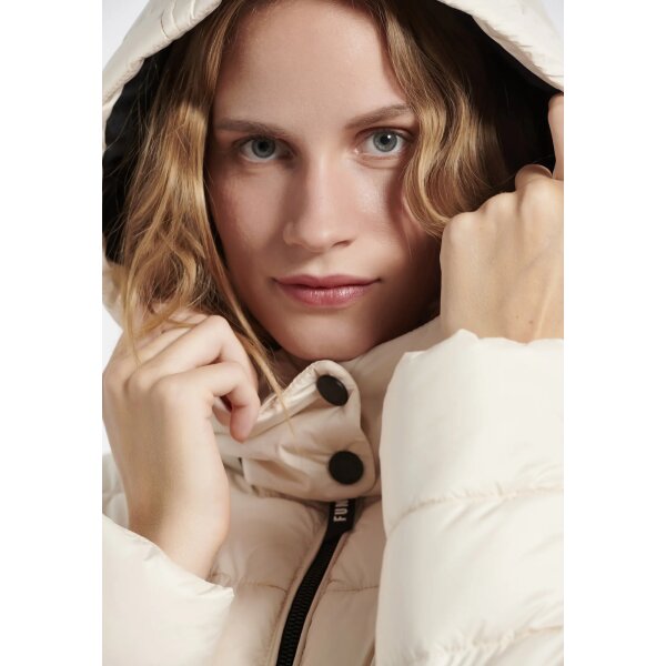 Γυναικείο Μακρύ καπιτονέ μπουφάν με επένδυση Εκρού FBL008-107-01  FUNKY BUDDHA - Image 3