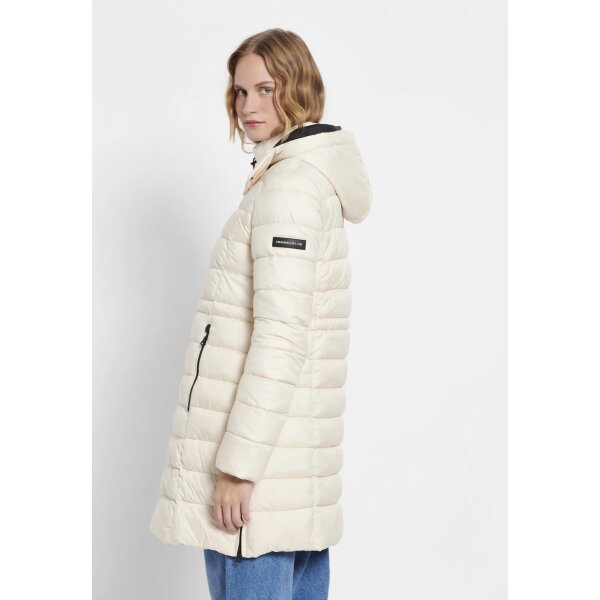 Γυναικείο Μακρύ καπιτονέ μπουφάν με επένδυση Εκρού FBL008-107-01  FUNKY BUDDHA - Image 5