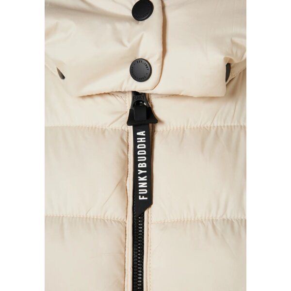 Γυναικείο Μακρύ καπιτονέ μπουφάν με επένδυση Εκρού FBL008-107-01  FUNKY BUDDHA - Image 7