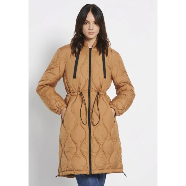 FBL008-108-01_BROWN_SUGAR_1 Γυναικείο Relaxed fit puffer μπουφάν με αποσπώμενη κουκούλα Καφέ  FUNKY BUDDHA FBL008-108-01 - Image 3