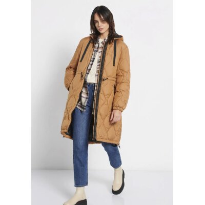 Γυναικείο Relaxed fit puffer μπουφάν με αποσπώμενη κουκούλα Καφέ  FUNKY BUDDHA FBL008-108-01