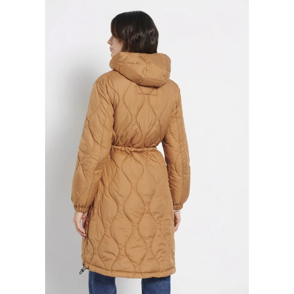 FBL008-108-01_BROWN_SUGAR_5 Γυναικείο Relaxed fit puffer μπουφάν με αποσπώμενη κουκούλα Καφέ  FUNKY BUDDHA FBL008-108-01 - Image 2