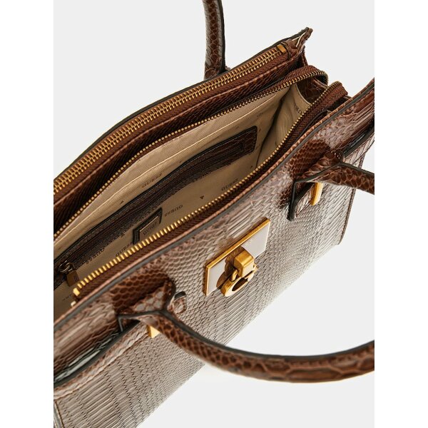 Γυναικεία Τσάντα χειρός καφέ tabata python print GUESS HWKB8998060 - Image 4