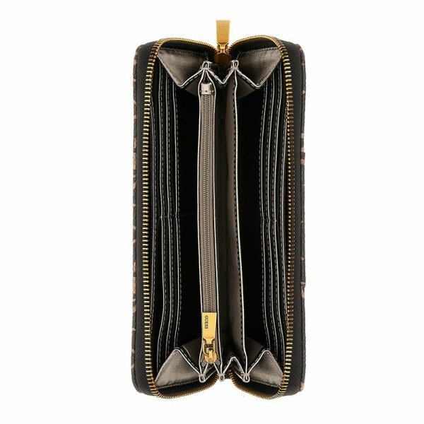 guess_sweso839046_kafe-l-2 Γυναικείο πορτοφόλι GUESS ESO839046 ECO BRENTON SLG BROWN LOGO μαύρο/γκρι - Image 2