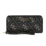 Γυναικείο πορτοφόλι GUESS ESO839046 ECO BRENTON SLG BROWN LOGO μαύρο/γκρι