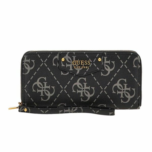 guess_sweso839046_mauro-l-1_1 Γυναικείο πορτοφόλι GUESS ESO839046 ECO BRENTON SLG BROWN LOGO μαύρο/γκρι - Image 3