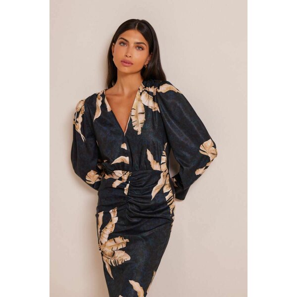 mindmatter2122980 Γυναικείο Φόρεμα μίντι εμπριμέ με σούρα SNOWY  P-24-07-09_ - Image 2