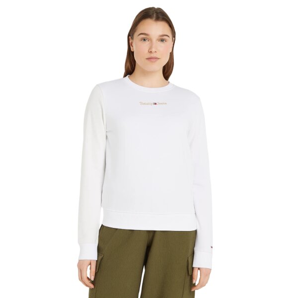 dw0dw16931_ybr_main Γυναικείο Φούτερ Tommy Jeans Tjw Reg Gold Linear Crew White DW0DW16931-YBR - Image 1