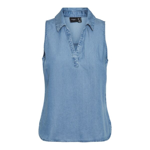 10283751_4223015_front ΓΥΝΑΙΚΕΙΑ ΜΠΛΟΥΖΑ ΤΖΙΝ VERO MODA VMHARPER SL COLLAR SHORT TOP GA 10283751 - Image 1