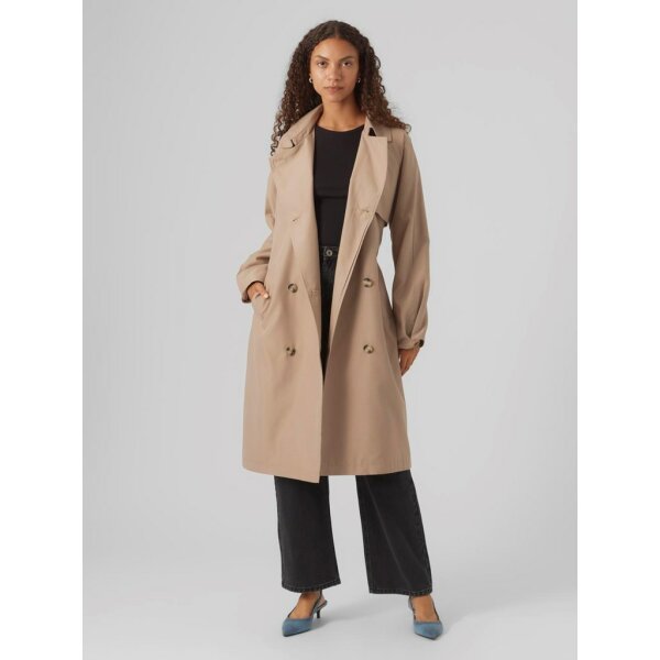 Γυναικεία καπαρτίνα μακριά μπεζ Vero moda 10301287 - Image 5