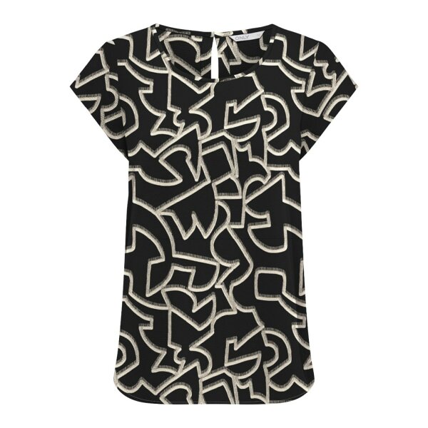 ΓΥΝΑΙΚΕΙΑ ΜΠΛΟΥΖΑ ΜΑΥΡΗ ΜΕ ΣΧΕΔΙΑ ΚΟΝΤΟΜΑΝΙΚΗ ONLY ONLNOVA LIFE VIS S/S TOP AOP 15222174 - Image 1