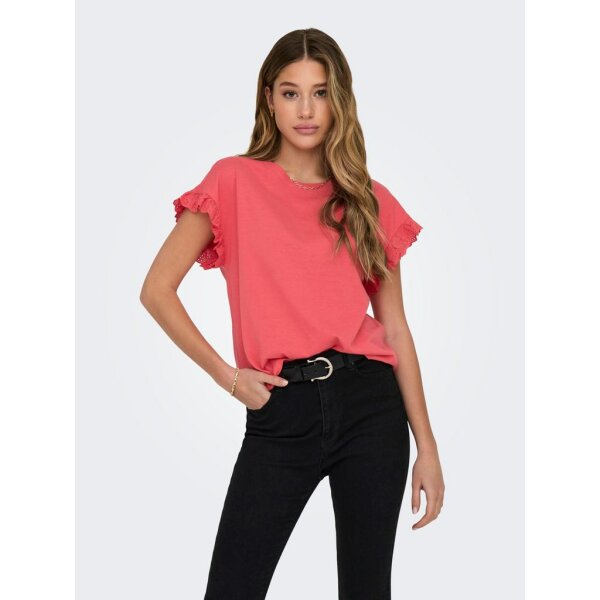 ΓΥΝΑΙΚΕΙΑ ΜΠΛΟΥΖΑ ΚΟΡΑΛΙ ΚΟΝΤΟΜΑΝΙΚΗ ONLY ONLIRIS S/S EMB TOP JRS 15255618 - Image 1