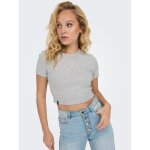 ΓΥΝΑΙΚΕΙΟ ΜΠΛΟΥΖΑΚΙ ΓΚΡΙ ONLY ONLBETTY S/S O-NECK SHORT TOP CC JRS 15311891 - Image 4