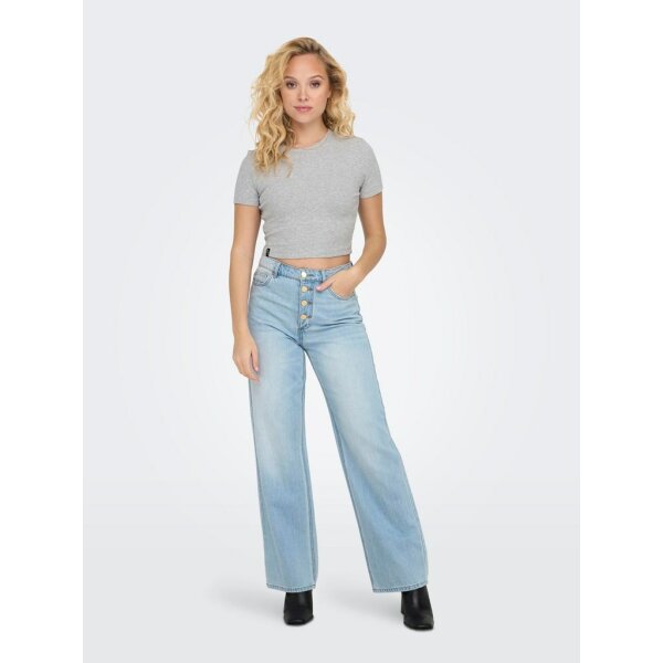 ΓΥΝΑΙΚΕΙΟ ΜΠΛΟΥΖΑΚΙ ΓΚΡΙ ONLY ONLBETTY S/S O-NECK SHORT TOP CC JRS 15311891 - Image 7