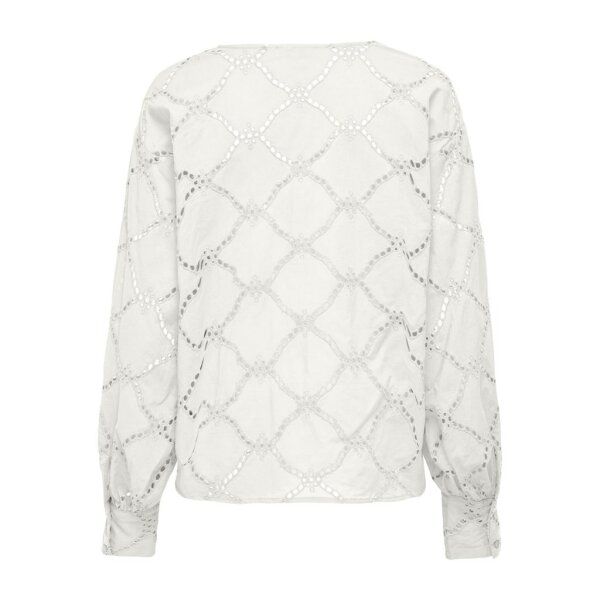 ΓΥΝΑΙΚΕΙΑ ΜΠΛΟΥΖΑ ΛΕΥΚΗ ΜΑΚΡΥΜΑΝΙΚΗ ONLY ONLDORA GELLAR LS V-NECK EMB TOP WVN 15314546 - Image 2