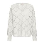 ΓΥΝΑΙΚΕΙΑ ΜΠΛΟΥΖΑ ΛΕΥΚΗ ΜΑΚΡΥΜΑΝΙΚΗ ONLY ONLDORA GELLAR LS V-NECK EMB TOP WVN 15314546