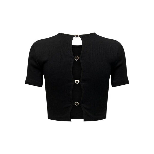 ΓΥΝΑΙΚΕΙΑ ΜΠΛΟΥΖΑ CROPTOP ΜΑΥΡΗ ΚΟΝΤΟΜΑΝΙΚΗ ONLY ONLRENE S/S OPEN BACK HEART TOP JRS 15315362 - Image 2