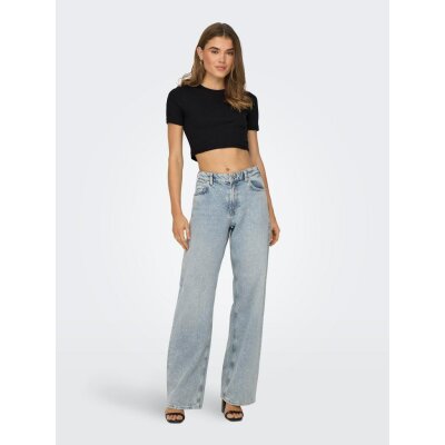 ΓΥΝΑΙΚΕΙΑ ΜΠΛΟΥΖΑ CROPTOP ΜΑΥΡΗ ΚΟΝΤΟΜΑΝΙΚΗ ONLY ONLRENE S/S OPEN BACK HEART TOP JRS 15315362