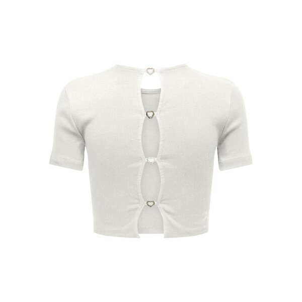 ΓΥΝΑΙΚΕΙΑ ΜΠΛΟΥΖΑ CROPTOP ΛΕΥΚΗ ΚΟΝΤΟΜΑΝΙΚΗ ONLY ONLRENE S/S OPEN BACK HEART TOP JRS 15315362 - Image 3