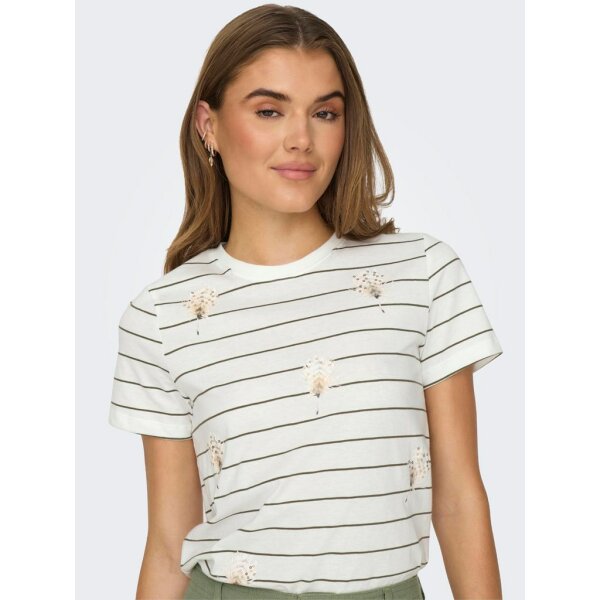 ΓΥΝΑΙΚΕΙΑ ΜΠΛΟΥΖΑ ΛΕΥΚΗ ΡΙΓΕ ΚΟΝΤΟΜΑΝΙΚΗ ONLY ONLKITA LIFE REG S/S FEATHERS TOP JRS 15316706 - Image 3