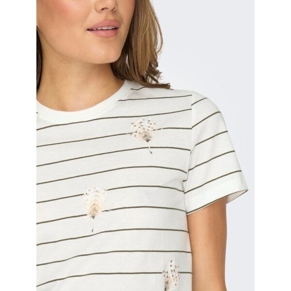 ΓΥΝΑΙΚΕΙΑ ΜΠΛΟΥΖΑ ΛΕΥΚΗ ΡΙΓΕ ΚΟΝΤΟΜΑΝΙΚΗ ONLY ONLKITA LIFE REG S/S FEATHERS TOP JRS 15316706 - Image 4