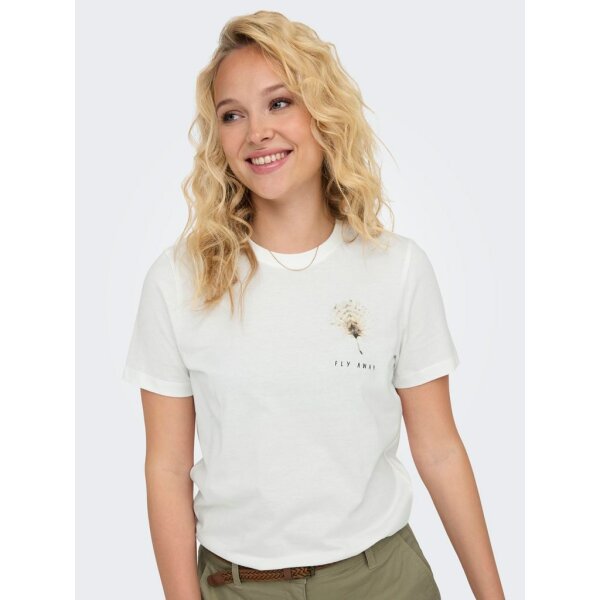 ΓΥΝΑΙΚΕΙΑ ΜΠΛΟΥΖΑ ΛΕΥΚΗ  ΚΟΝΤΟΜΑΝΙΚΗ ONLY ONLKITA LIFE REG S/S FEATHERS TOP JRS 15316706 - Image 5