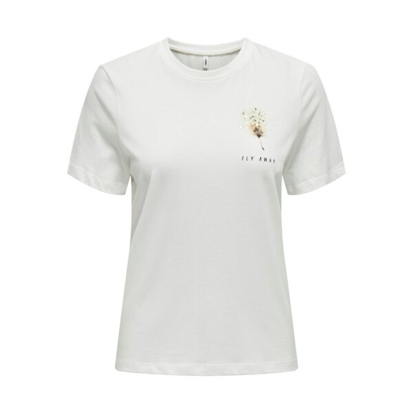 ΓΥΝΑΙΚΕΙΑ ΜΠΛΟΥΖΑ ΛΕΥΚΗ  ΚΟΝΤΟΜΑΝΙΚΗ ONLY ONLKITA LIFE REG S/S FEATHERS TOP JRS 15316706 - Image 1