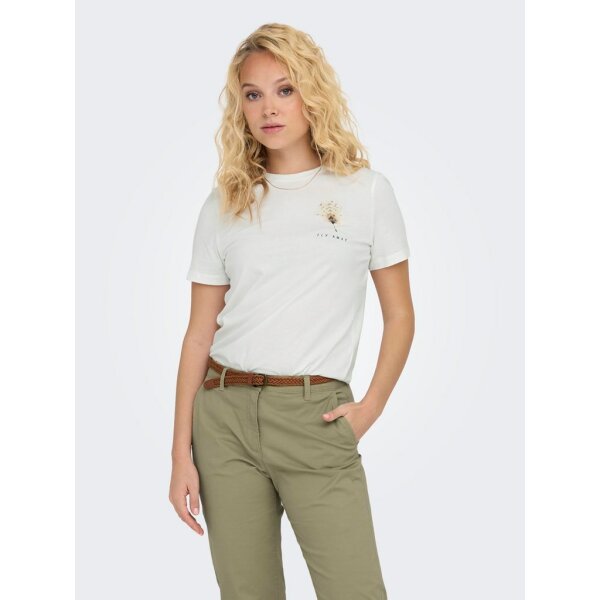 ΓΥΝΑΙΚΕΙΑ ΜΠΛΟΥΖΑ ΛΕΥΚΗ  ΚΟΝΤΟΜΑΝΙΚΗ ONLY ONLKITA LIFE REG S/S FEATHERS TOP JRS 15316706 - Image 3