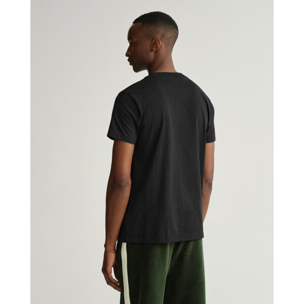 Ανδρική Μπλούζα GANT REG TONAL SHIELD SS 2003140 Μαύρο - Image 5