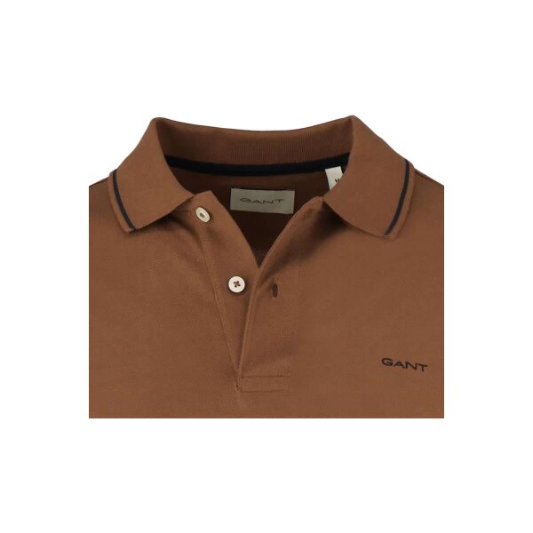Ανδρική Μπλούζα GANT POLO TIPPING SS PIQUE 2062034 Καφέ - Image 2