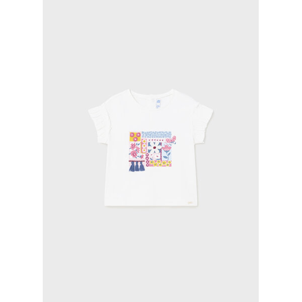 24-01010-010-L-4 ΚΟΝΤΟΜΑΝΙΚΗ ΜΠΛΟΥΖΑ ΛΕΥΚΟ ΚΟΡΙΤΣΙ  MAYORAL 24-01010-010 - Image 1