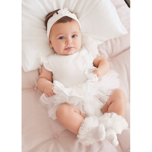 Φορμάκι κοντό με Τούλι Λευκό Mayoral 24-01702-059 - Image 1