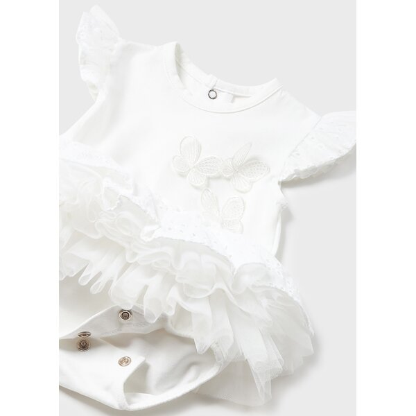 Φορμάκι κοντό με Τούλι Λευκό Mayoral 24-01702-059 - Image 4