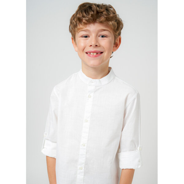 ΠΟΥΚΑΜΙΣΟ ΜΑΚΡΥΜΑΝΙΚΟ ΛΕΥΚΟ ΜΕ ΜΑΟ ΓΙΑΚΑ ΑΓΟΡΙ MAYORAL 24-06121-043 - Image 3