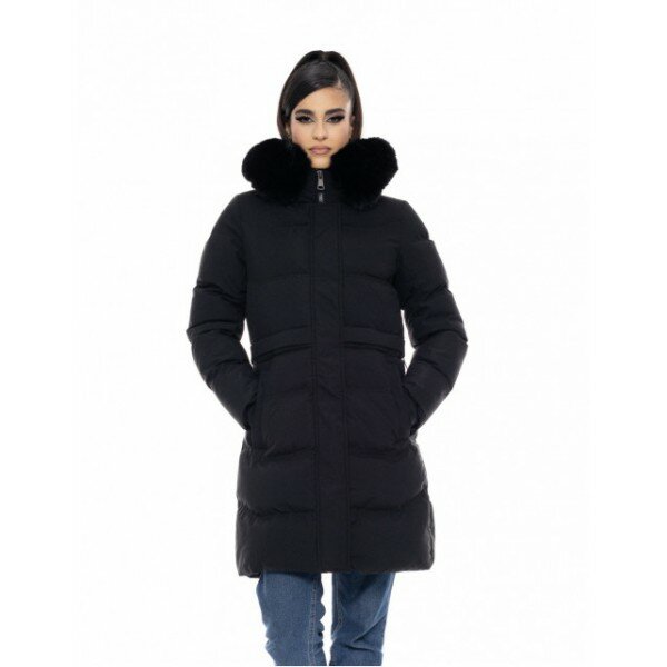 50-101-056B-600x600h Biston fashion γυναικείο μακρύ μπουφάν Μαύρο 50-101-056 - Image 1