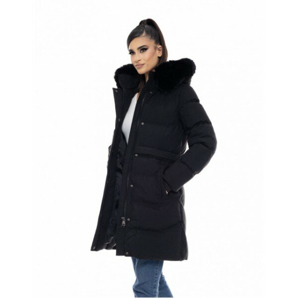 50-101-056BB-600x600h Biston fashion γυναικείο μακρύ μπουφάν Μαύρο 50-101-056 - Image 2