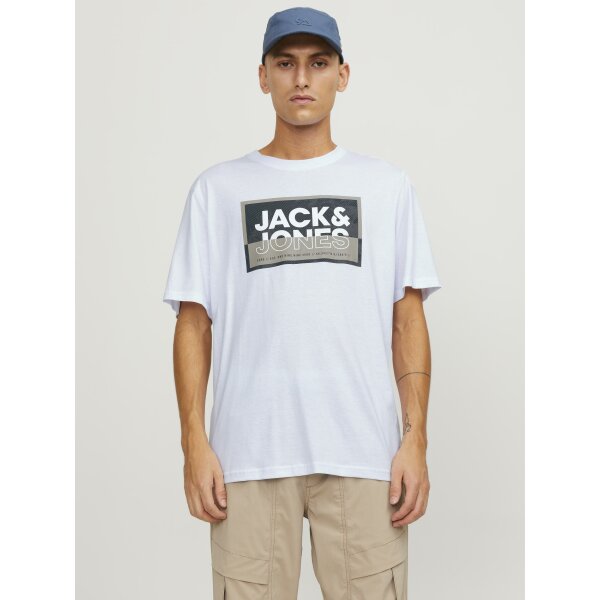 JCOLOGAN TEE SS CREW NECK SS24 Ανδρική Μπλούζα Κοντομάνικη  Jack  & Jones 12253442 Λευκό - Image 3