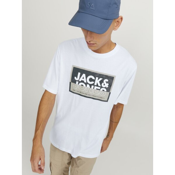JCOLOGAN TEE SS CREW NECK SS24 Ανδρική Μπλούζα Κοντομάνικη  Jack  & Jones 12253442 Λευκό - Image 7