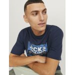 Ανδρική Μπλούζα Κοντομάνικη Jack & Jones 12253442 Μπλε - Image 4