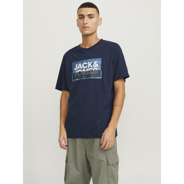 Ανδρική Μπλούζα Κοντομάνικη  Jack  & Jones 12253442 Μπλε - Image 7