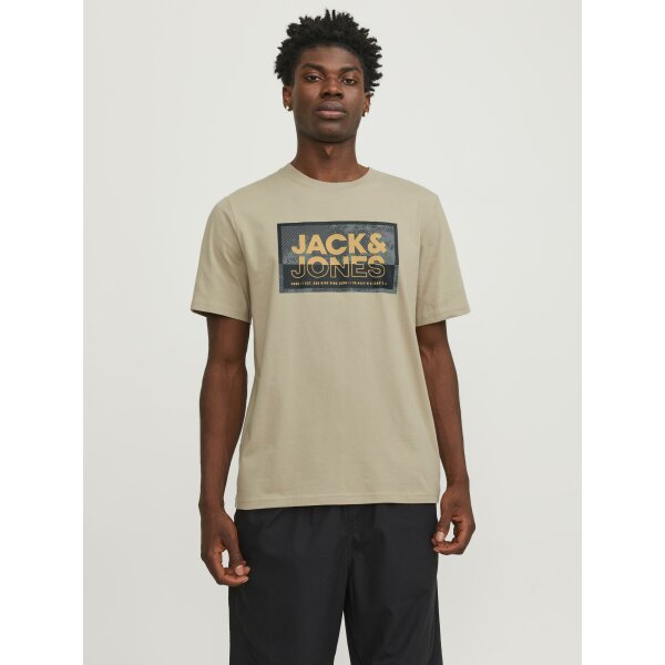 Ανδρική Μπλούζα Κοντομάνικη  Jack  & Jones 12253442 Εκρού - Image 2