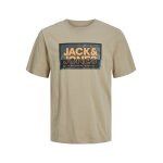 Ανδρική Μπλούζα Κοντομάνικη Jack & Jones 12253442 Εκρού