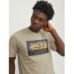 Ανδρική Μπλούζα Κοντομάνικη Jack & Jones 12253442 Εκρού - Image 4