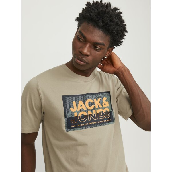 Ανδρική Μπλούζα Κοντομάνικη  Jack  & Jones 12253442 Εκρού - Image 4